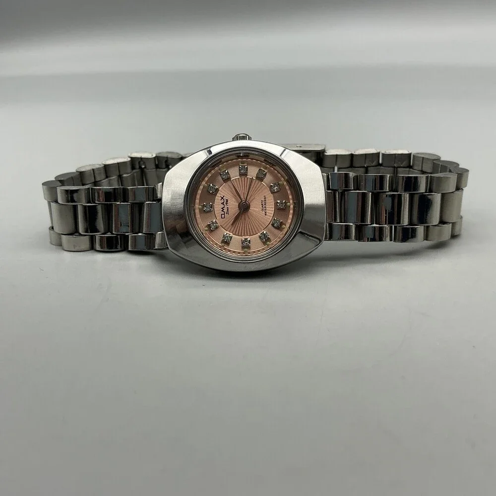 Omax Womens Watch 23mm Silver Tone Stainless WP3900 Crystals New Battery 7